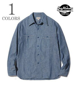 BUZZ RICKSON'S �o�Y���N�\���Y ����|�V�����u���[�V���c�wBLUE CHAMBRAY WORK SHIRT�x�y�A���J�W�E�~���^���[�zBR25995(Long sleeve shirt)(std-lsh-buzz)