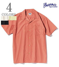 PHERROW'S フェローズ 半袖|コットンポリエステル|ブロード|オープンカラーシャツ『T/C Broad OPEN SHIRT』【アメカジ・ワーク】24S-PIS2
