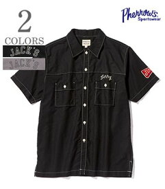 PHERROW'S フェローズ 半袖|刺繍|ワッペン|カスタム|ワークシャツ『JACK'S INDUSTRIAL WORK SHIRT』【アメカジ・ワーク】24S-PCBS1