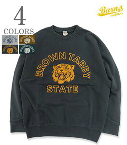 BARNS �o�[���Y ����|�X�[�p�[�w�r�[|�N���[�X�E�F�b�g�wSuper Heavy Weight Sweat BROWN TABBY STATE.�x�y�A���J�W�E�J���b�W�zBR-26100