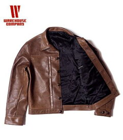 WAREHOUSE ウエアハウス ホースハイド|ショート丈|レザージャケット『1st TYPE LEATHER JACKET』【アメカジ・ワーク】2147-BR