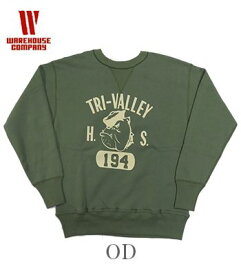 WAREHOUSE ウエアハウス 裏起毛|丸胴|セットインスリーブ|スウェット『TRI-VALLEY SET-IN SWEAT』【アメカジ・カレッジ】401-TRI-VALLEY