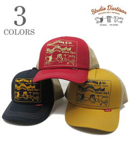 STUDIO D'ARTISAN �X�e���f�B�I�_���`�U�� �X�i�b�v�o�b�N|���b�V���L���b�v�wTWO PIG MARK MESH CAP�x�y�A���J�W�E���[�N�z7582