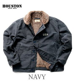 HOUSTON ヒューストン ヘビーピケ|オーバーダイ|ビンテージ加工|デッキジャケット『N-1 DECK JACKET OVER DYE』【アメカジ・ミリタリー】5N-1DY(Flight Jacket)