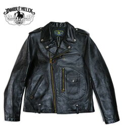 DOUBLE HELIX ダブルヘリックス 茶芯|ホースハイド|ダブルライダースジャケット『Innovator』【アメカジ・ワーク】RC0901(Leather jacket)