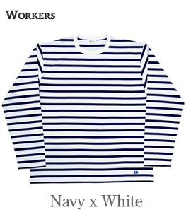 WORKERS ���[�J�[�Y ����|�N���[�l�b�N|�{�[�_�[TEE�wBorder T Long,Crew�x�y�A���J�W�E�J���b�W�z24s-6-border