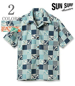 SUN SURF �T���T�[�t COTTON BROAD OPEN SHIRT '25MODEL|DRIFTWOOD�wANCHOR SQUARES�x�y�A���n�E�m���zS39506
