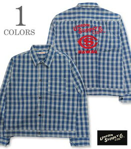 UNION SUPPLY ���j�I���T�v���C �p���J�`�F�b�N|�V���c�u���E�X�wPALAKA CHECK SHIRT BLOUSE W/chain emb'd�x�y�A���J�W�E���[�N�zUS15902