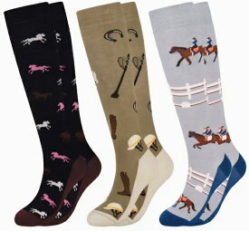 3足セットの　ライディングソックス　Quaz　/ 乗馬用品・馬具・乗馬用ソックス