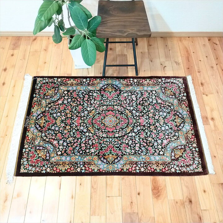 楽天市場】ペルシャ絨毯 【本物イラン産】 120x78cm クム シルク 