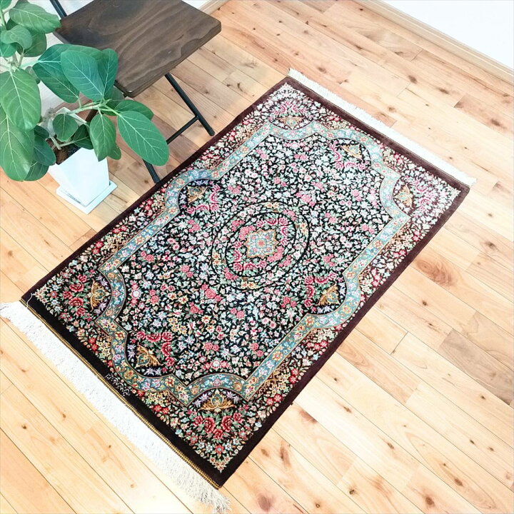 楽天市場】ペルシャ絨毯 【本物イラン産】 120x78cm クム シルク 