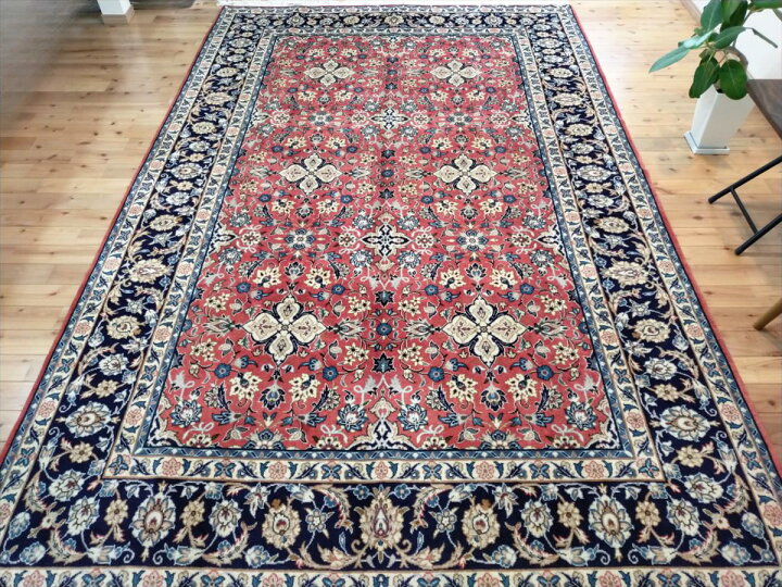 楽天市場】ペルシャ絨毯 【本物イラン産】 カシャーン産 オレンジ 幾何 