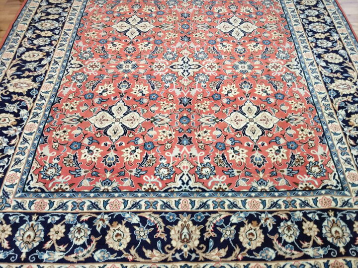 楽天市場】ペルシャ絨毯 【本物イラン産】 カシャーン産 オレンジ 幾何 