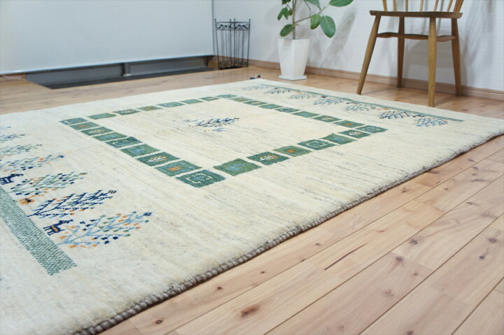 楽天市場】ペルシャ ギャッベ 本場イラン産 アイボリー ラグ ギャベ  