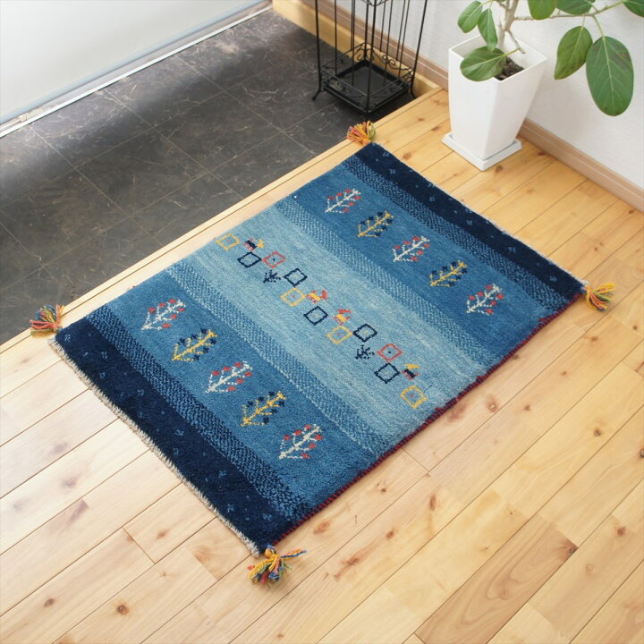 楽天市場】ペルシャ ギャッベ 本場イラン産 88x62cm 厚み 2.20cm 