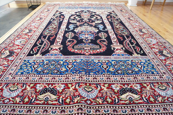 楽天市場】ペルシャ絨毯 【本物イラン産】 カシャン産 ブラック 黒 