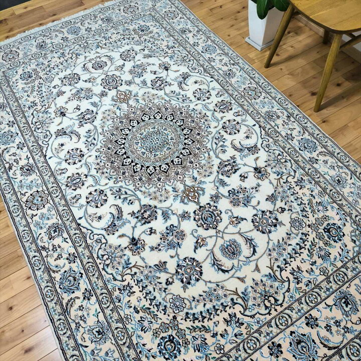 楽天市場】ペルシャ絨毯 【本物イラン産】 ナイン産 マット アイボリー 