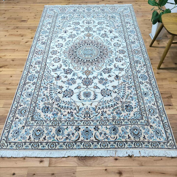 楽天市場】ペルシャ絨毯 【本物イラン産】 ナイン産 マット アイボリー  