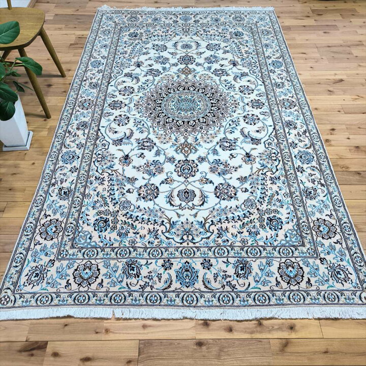 楽天市場】ペルシャ絨毯 【本物イラン産】 ナイン産 マット アイボリー  