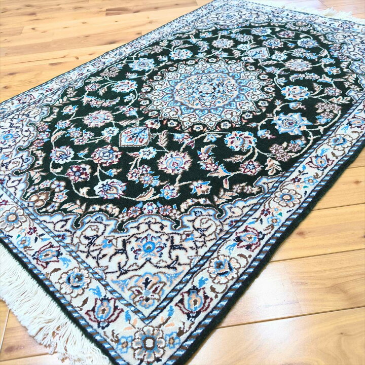 楽天市場】ペルシャ絨毯 【本物イラン産】 ナイン産 マット グリーン 