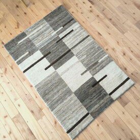 ガゼニラハット 【 トルクマン族 】 オールシーズン オーガニック 無染色 ウール ラグ トルクマン族 手織り絨毯 玄関マット 肌ざわり 気落ちいい 心地 質感 116x76cm P202 ブラウン アイボリー グレー