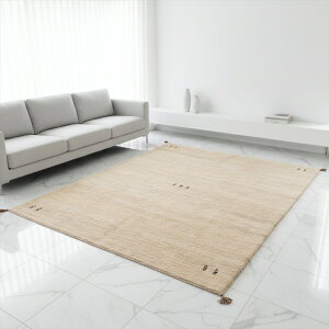 ペルシャ ギャッベ 本場イラン産 244x204cm 大判 ウール 天然素材 草木染め 絨毯 セール ギャベ ラグ 遊牧民族 カシュガイ族 リビング ダイニング シンプル アイボリー 白 ベージュ ホワイト ヤ