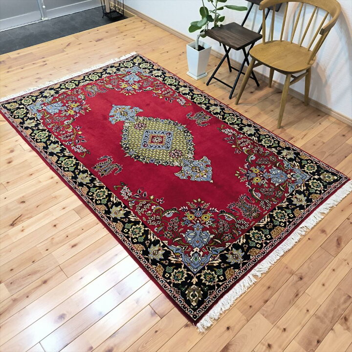楽天市場】ペルシャ絨毯 【本物イラン産】 カシャーン産 レッド 赤 