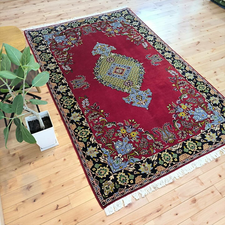 楽天市場】ペルシャ絨毯 【本物イラン産】 カシャーン産 レッド 赤 