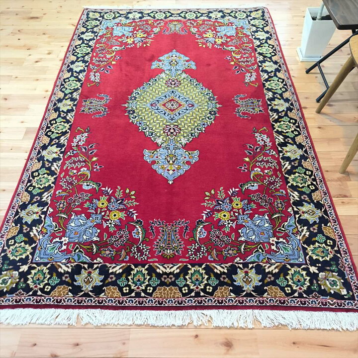 楽天市場】ペルシャ絨毯 【本物イラン産】 カシャーン産 レッド 赤  