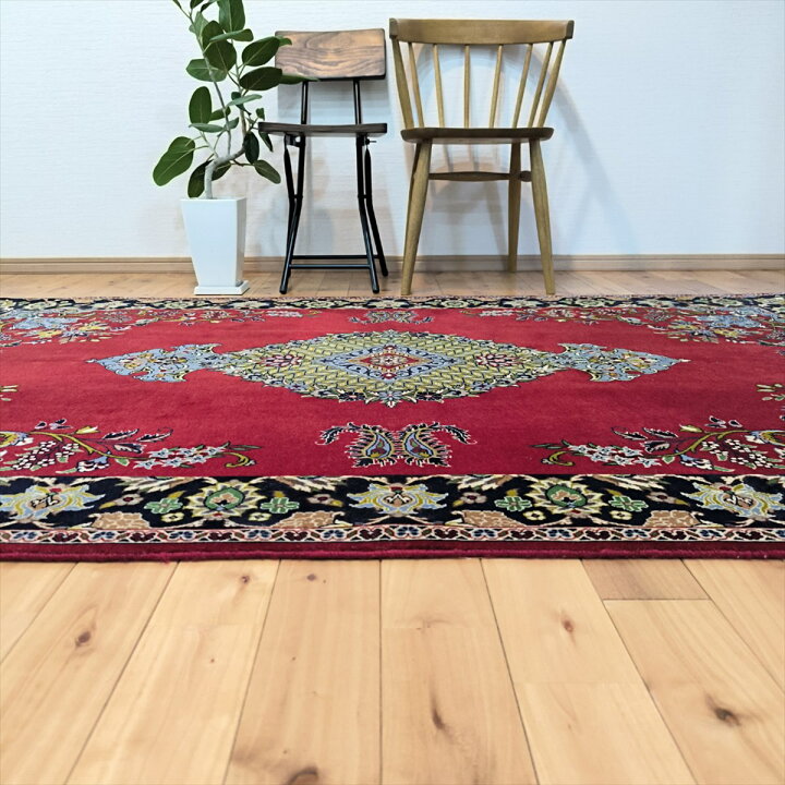 楽天市場】ペルシャ絨毯 【本物イラン産】 カシャーン産 レッド 赤 