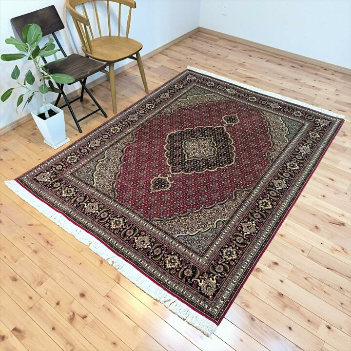 楽天市場】ペルシャ絨毯 【本物イラン産】 タブリーズ産 レッド マヒ柄 