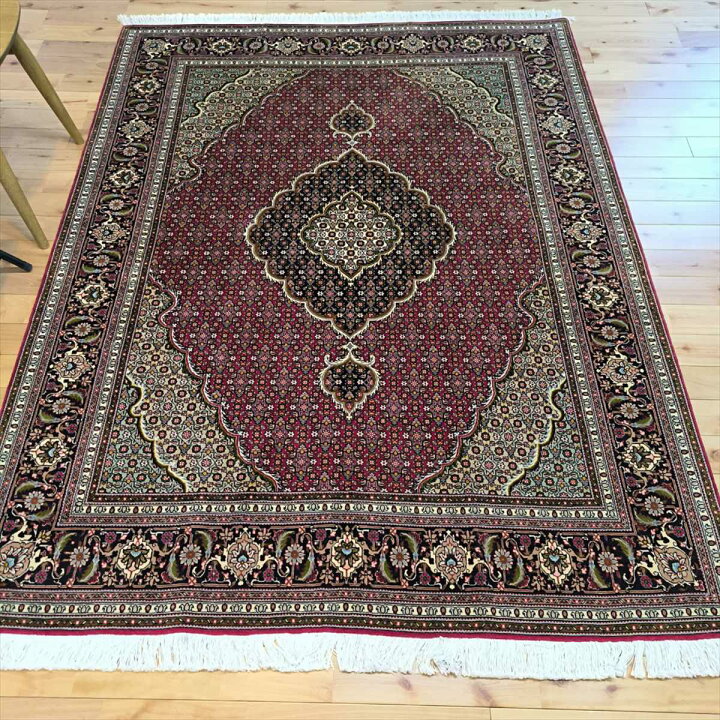 手織りペルシャ絨毯 未使用に近い 美品 タブリーズ産 300×201 かえせ