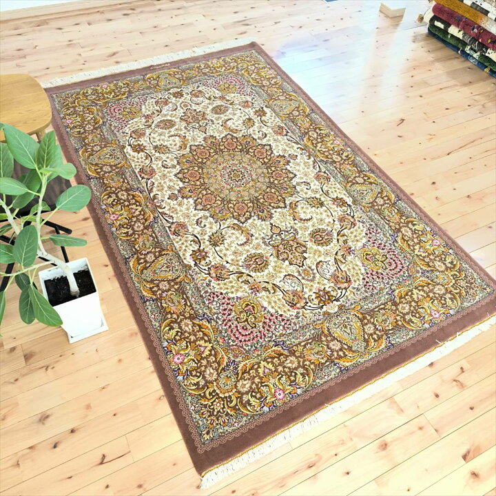 楽天市場】ペルシャ絨毯 【本物イラン産】 クム産 シャーイエステ工房  