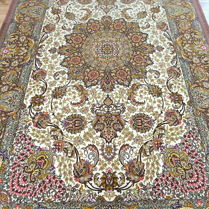 楽天市場】ペルシャ絨毯 【本物イラン産】 クム産 シャーイエステ工房  