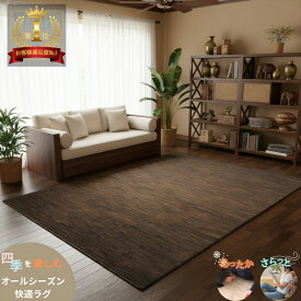 夏は涼しく冬は暖かい天然ラグ ガゼニラハット 無染めのウール 243x194cm ダークブラウン こげ茶色 プレーン 無地 気持ちいい 肌ざわり最高 ガゼニウール シンプル モダン絨毯 カーペット