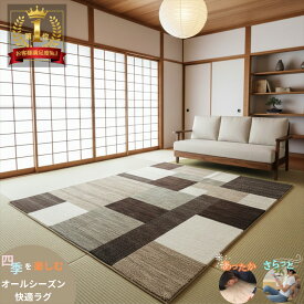 夏でも快適オーガニックラグ 四季を楽しむオールシーズンラグ ガゼニラハット リビング 248x202cm　グレー アイボリー 気持ちいい 肌ざわり最高 ガゼニウール シンプル モダン絨毯 カーペット