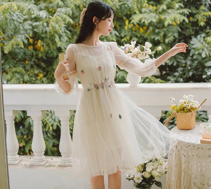 camisole flower tulle one-piece treat ürself】camisole flower one  