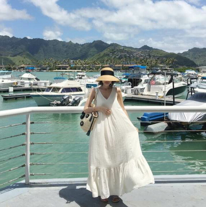 楽天市場】フレア ワンピース バックリボンノースリーブ ロング マキシ  