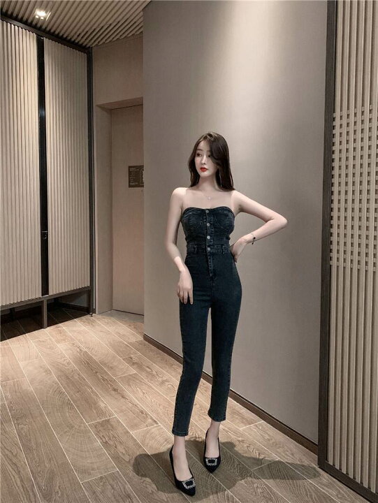 サロペット オーバーオール オールインワン ジャンプスーツ つなぎ ノースリーブ ゆったり レイヤード フロントボタン レディース 値下げ セール  送料無料 : SHOTーショットー - 通販 - Yahoo!ショッピング utcoco レディース ハーフボタン デニム ジャンプスーツ ノースリーブ Vネック ワイドレッグ ジーンズ オーバーオール ワン