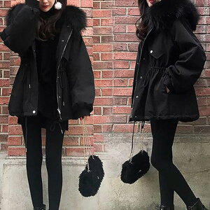 レディース 中綿 コート 秋 冬 フェイクファー 黒 大きいサイズ XL 2XL 3XL 4XL 長袖 フード付き ファスナー ポケット 前開き 可愛い シンプル カジュアル 着痩せ 細見え 着回し 合わ 大人可愛い