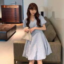 Vネック半袖ワンピース ワンピース フレアワンピース ワンピドレス ミニ ミニ丈 ショート ショート丈 袖あり 半袖 パフスリーブ Vネック フレア Aライン ハイウエスト かわいい 大人可愛い きれいめ シンプル 大人 上品 おしゃれ お洒落 レトロ 大人可愛い 大人女子