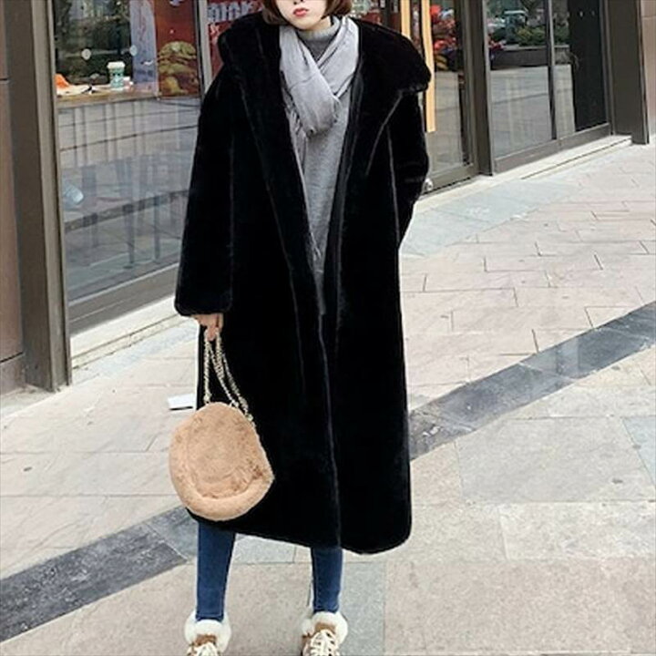 楽天市場】フェイクファー ロング コート アウター 上着 もこもこ 