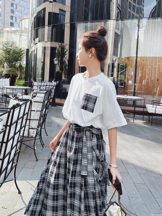 楽天市場】Tシャツ 膝丈スカート セットアップ Tシャツ フレアスカート  