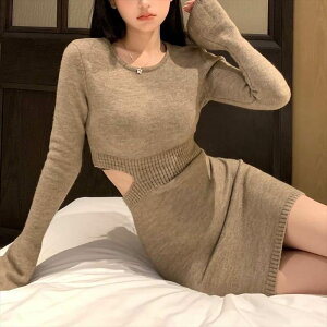 2�F Waist cut simple knit op �����s�[�X ��i �؍� �ʎY�^ �n���n �Y�� �t �� ��i �~�j �~�j�� �Z�N�V�[ �^�C�g �E�G�X�g�J�b�g �E�G�X�g�}�[�N �׌��� �j�b�g �ւ��o�� ���`�� ������ �J�b�g�f�U