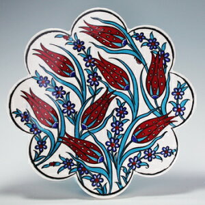 トルコ|トルコタイル|トルコ陶器|トルコ雑貨|鍋敷き|なべしき|鍋しき|鍋布き|トリベット Trivet|花型タイル【大】41