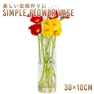 【SSポイント5倍】花瓶 ガラス おしゃれ 大きめ 北欧 フラワーベース 円柱 透明 直径10cm 高さ30cm 大型 …