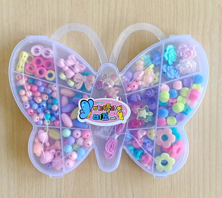 楽天市場 ビーズ キット アクセサリー 子供 女の子 おもちゃ 手作り ハンドメイド パーツ 花 ハート プラスチック クリア テグス パステル プレゼント Origami