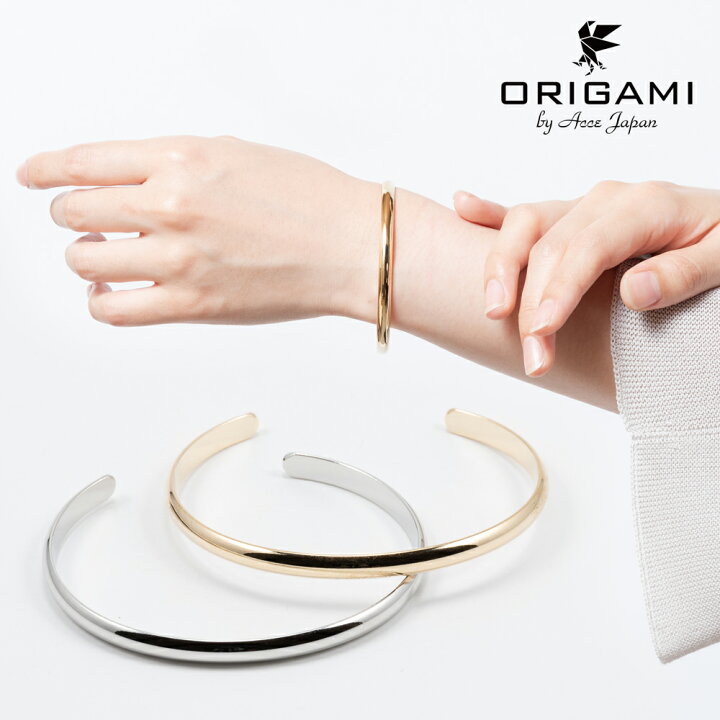 楽天市場 ブレスレット バングル レディース 真鍮 シルバー ゴールド おしゃれ シンプル 人気 送料無料 Origami