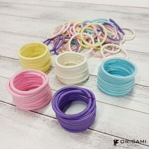 ヘアゴム リングゴム リング ゴム 中太 100本 カラー 5色ミックス ヘップリング 髪留め 髪止め シンプル 跡がつかない 手芸 ハンドメイド 大人 子供 特許 直径約35mm 太さ約3mm 送料無料