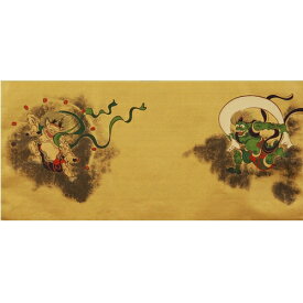 和紙　総柄古代錦友禅紙　1/3判　風神雷神